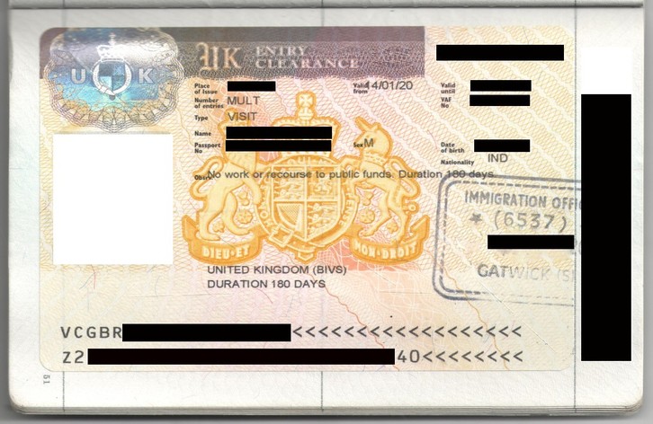 UK United Kingdom (BIVS) Duration 180 Days Visit Multi Entry Visa